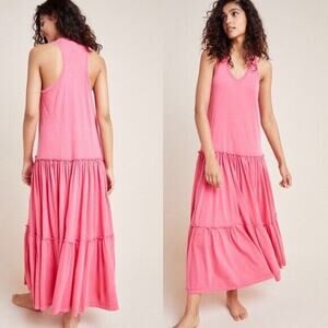 Anthropologie Sundry NWT Pink Modal Tiered Sleeveless Maxi Dress Size 1 Small